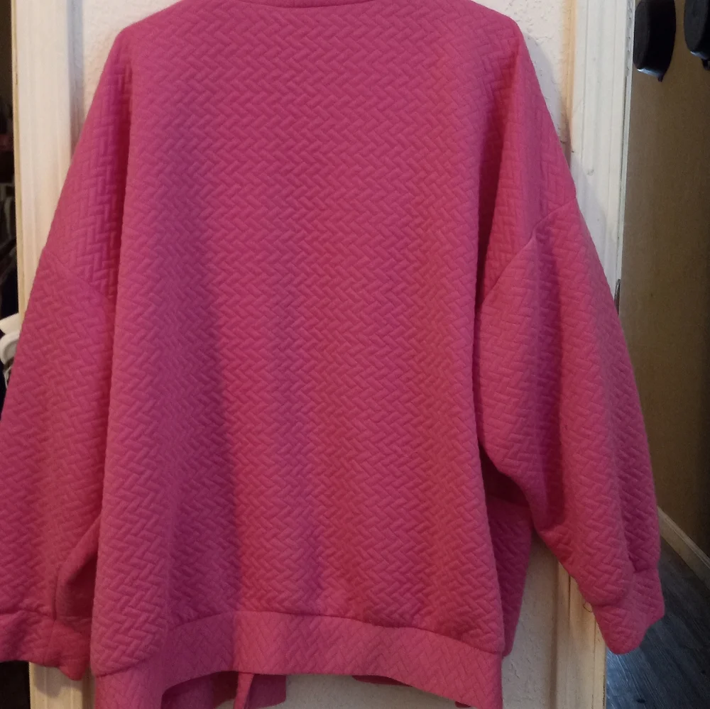 Plus Size Pink Quilted Sweater - Picture 7 of 9
